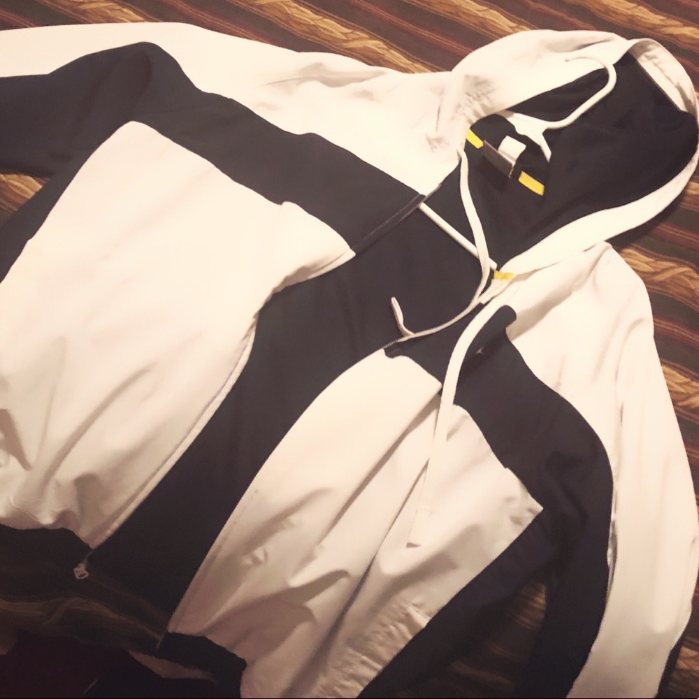 Navy and White Youth L jacket